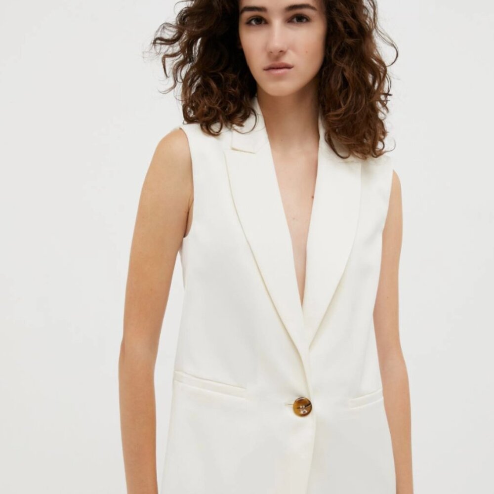 Envers satin gilet blazer and palazzo-style fit pant